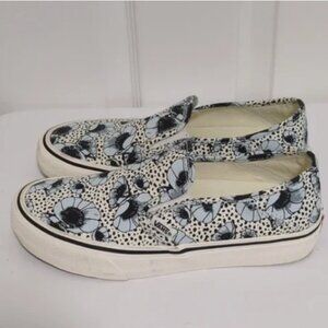 Vans Blue and White Floral VR3 Cush Slip-ons, Size 7, EUC